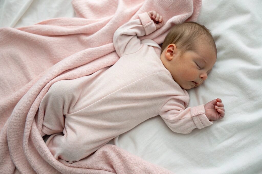 Sleeping baby in jersey knit