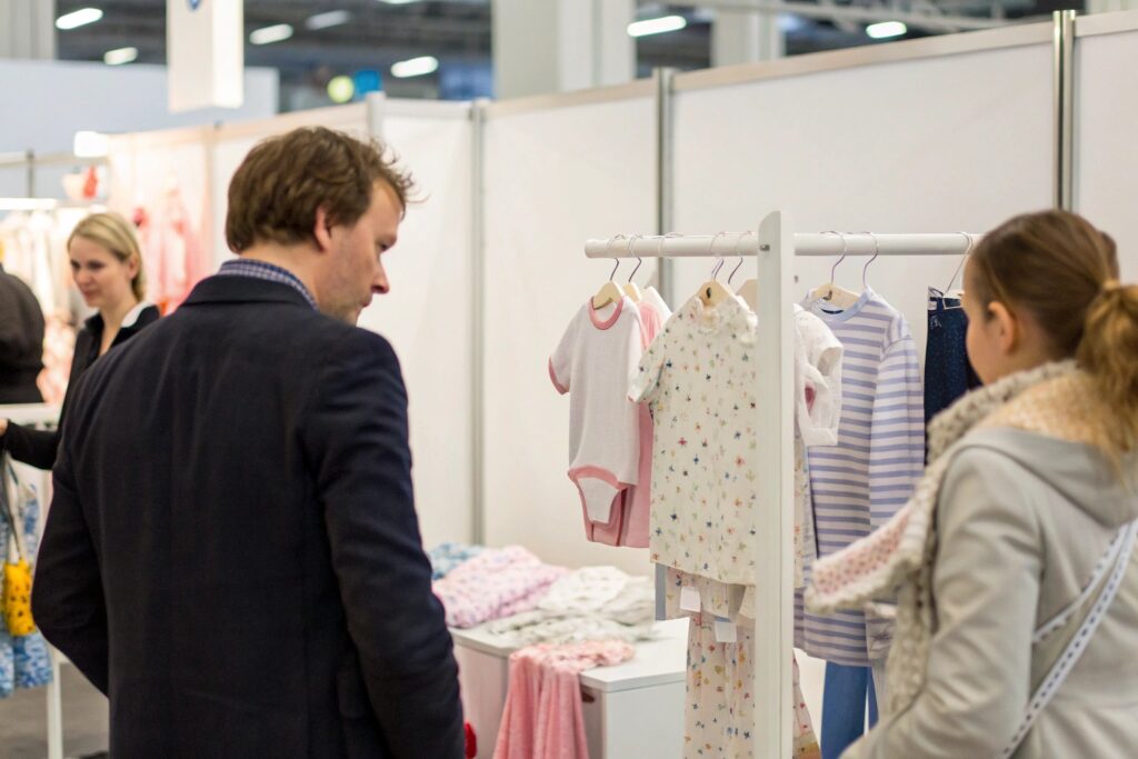 Business owner attending a trade fair