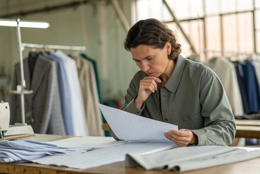 Business owner researching ethical sourcing