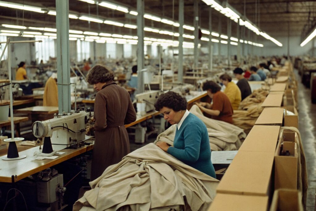 Historical garment factory comparison