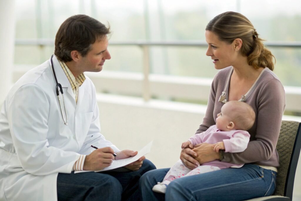 Pregnant woman at a doctor's appointment