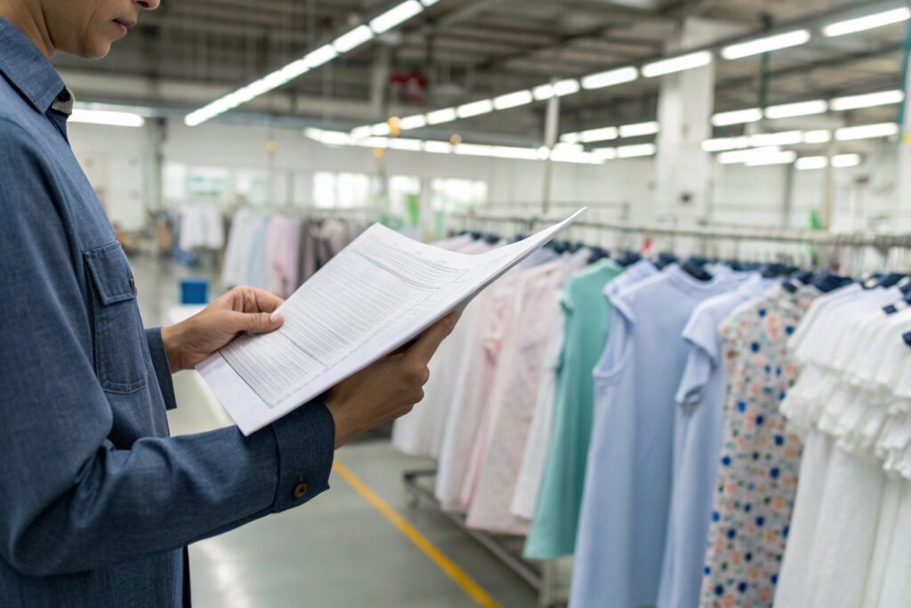 Business owner reviewing order