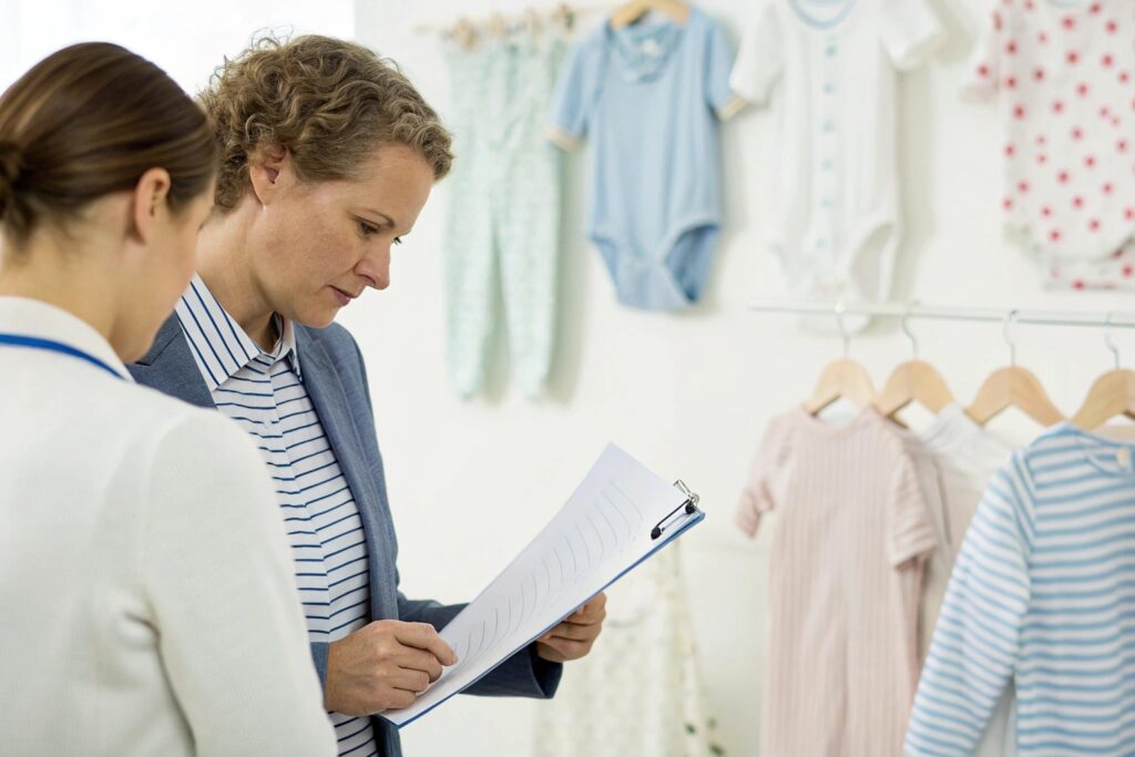 A babywear supplier presenting certification