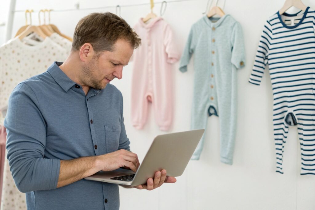 Brand manager reviewing real-time feedback from customers