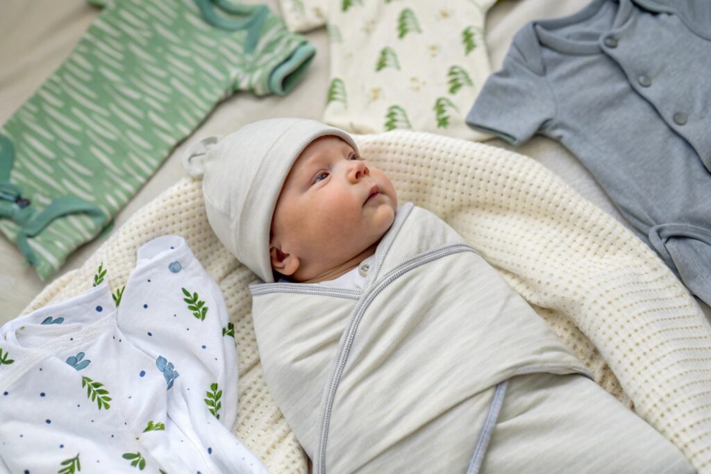 Child in comfortable bamboo fabric clothes Child in comfortable bamboo fabric clothes