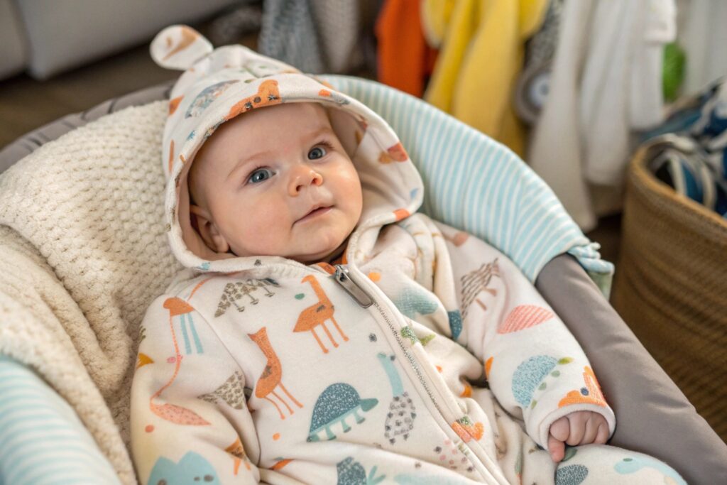 Child wearing a soft nature-inspired babywear Child wearing a soft nature-inspired babywear