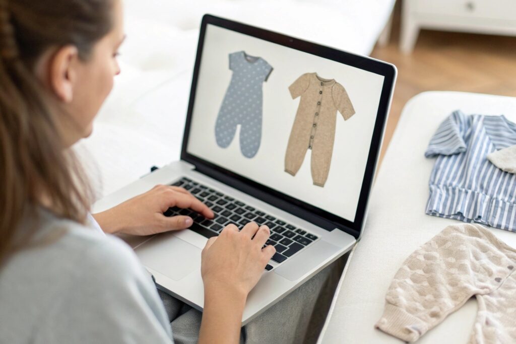 European Parent Placing a Pre-order for a New Babywear Collection