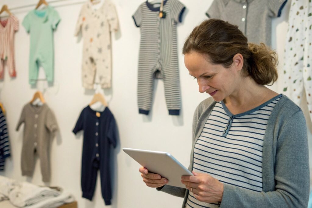 European Parent Visiting Babywear Brand's Website