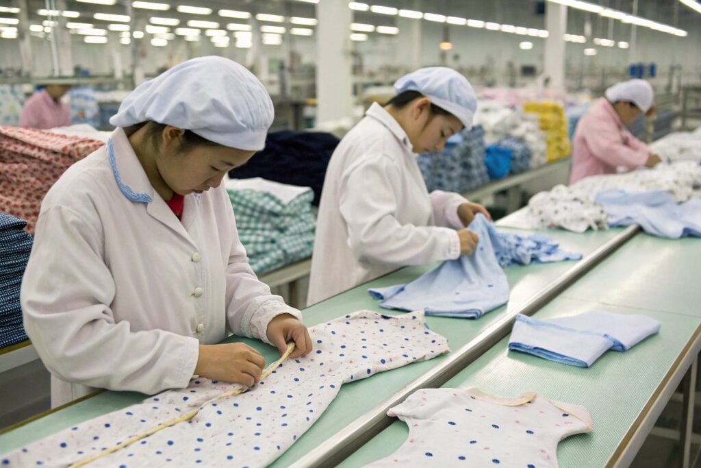 View of a kidswear factory in Zhejiang, China