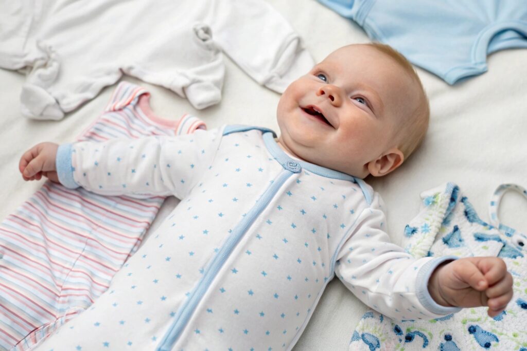 Baby wearing perfectly fitted clothing