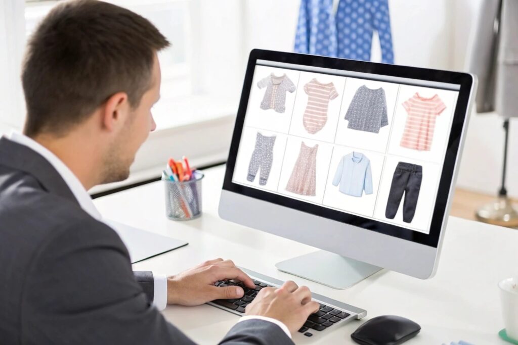 Business owner browsing an online catalog