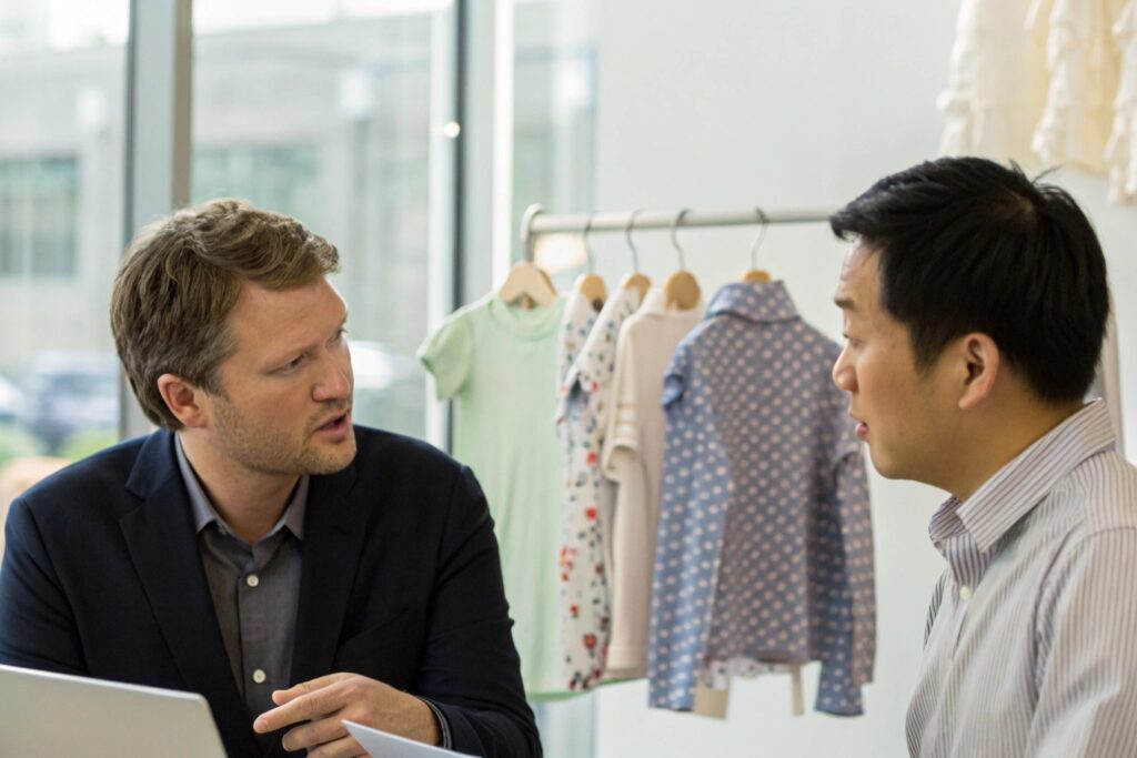 Business owner discussing logistics