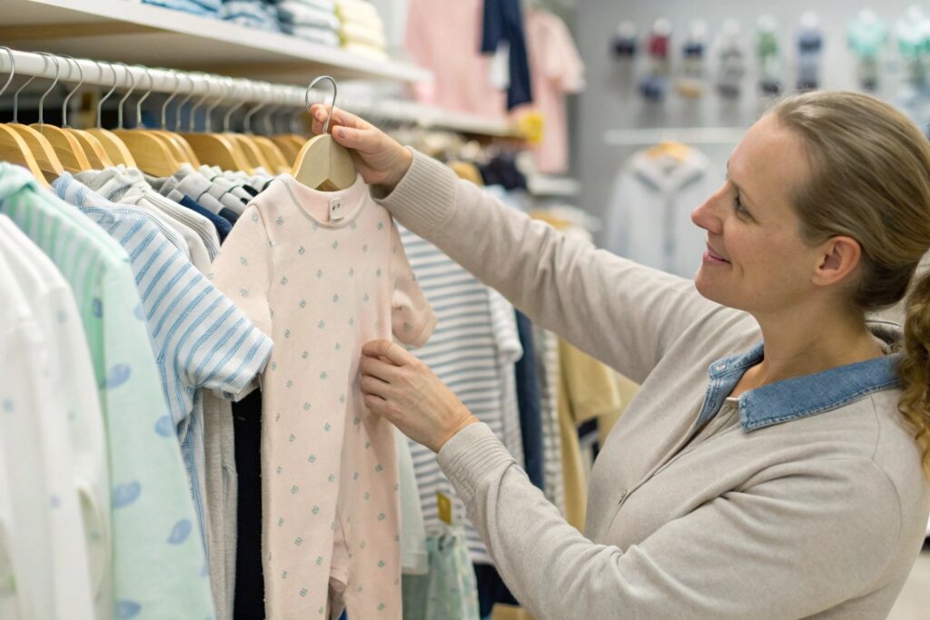 Parent shopping for babywear