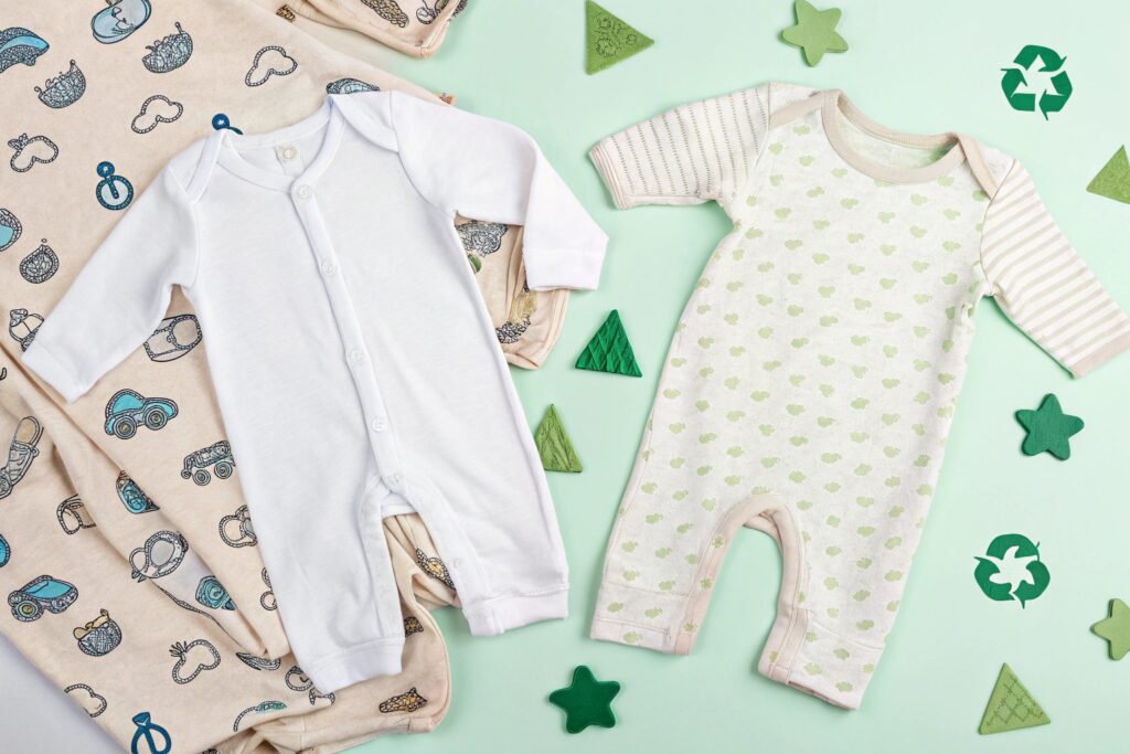 Contrasting baby outfits