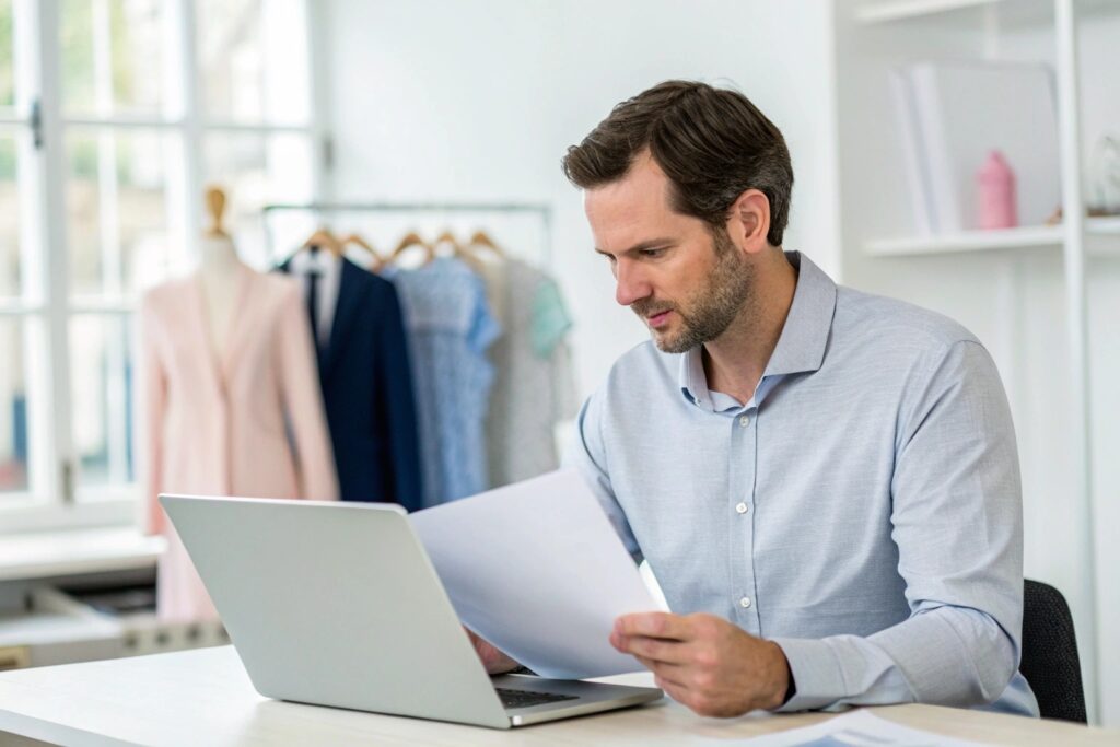 Project manager sending an email with reports to team members